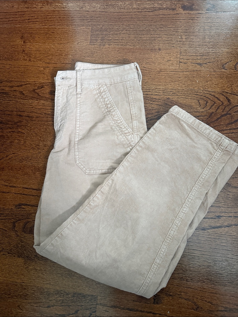 American Eagle Pink/Beige Corduroy Trouser Pants (fall to ankle)